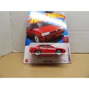 Hot Wheels Proton Saga Red Diecast Car 1:64 Scale Compact Kings New Toy